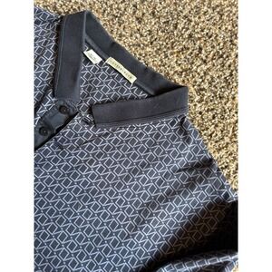 Cutter & Buck Shirt Mens XL Polo Blue Geometric Print 100% Cotton H13